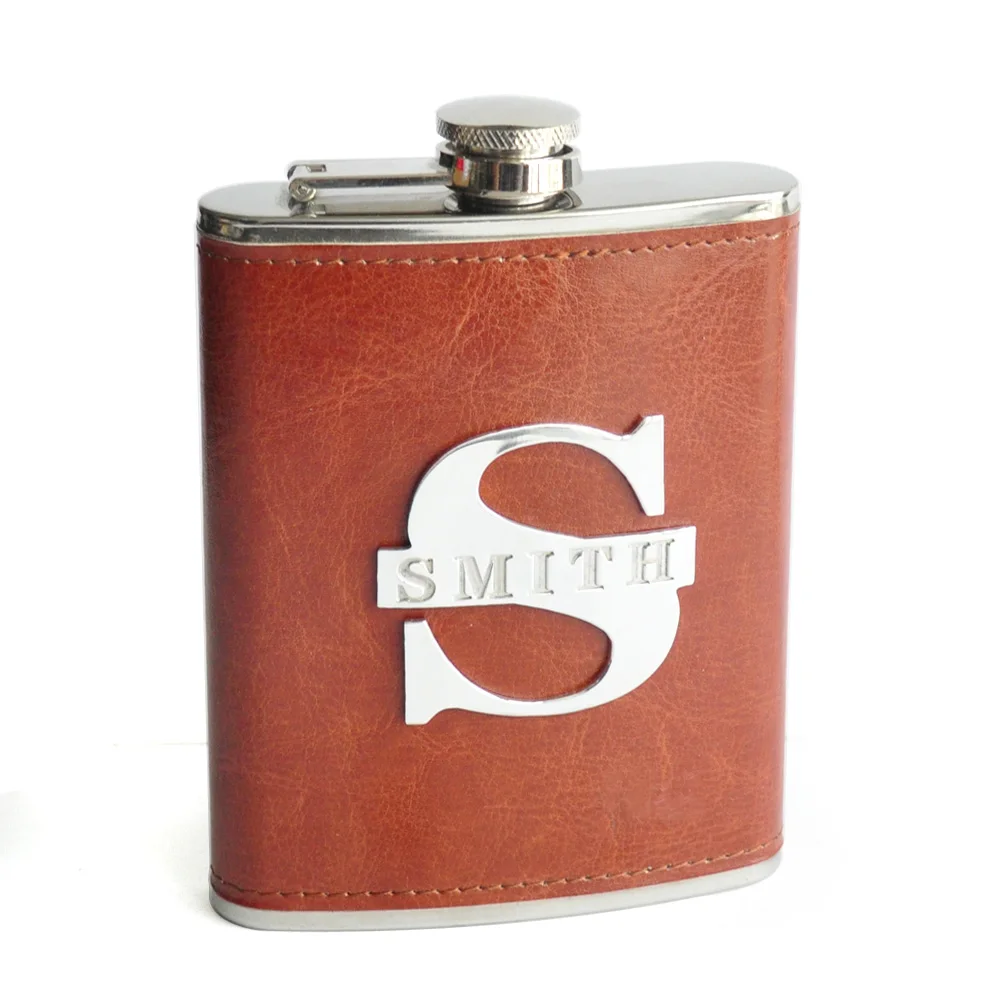 Customized Bottle Wine Hip Flask,Leather Covered Hip Flask,Stainless