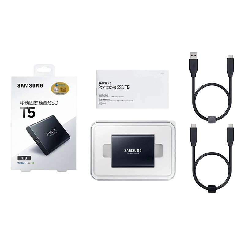 Samsung T5 портативный SSD 250 ГБ 500 1 ТБ 2 USB3.1 Внешние накопители USB 3 Gen2 и обратная