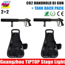 Привет-Качество 2 шт./лот Со2 DJ Gun + 2 шт./лот Co2 Цилиндра Рюкзак DJ Light CO2 Машина Стрелять До 3-5 М Партия Бластер Пистолет Газа CE