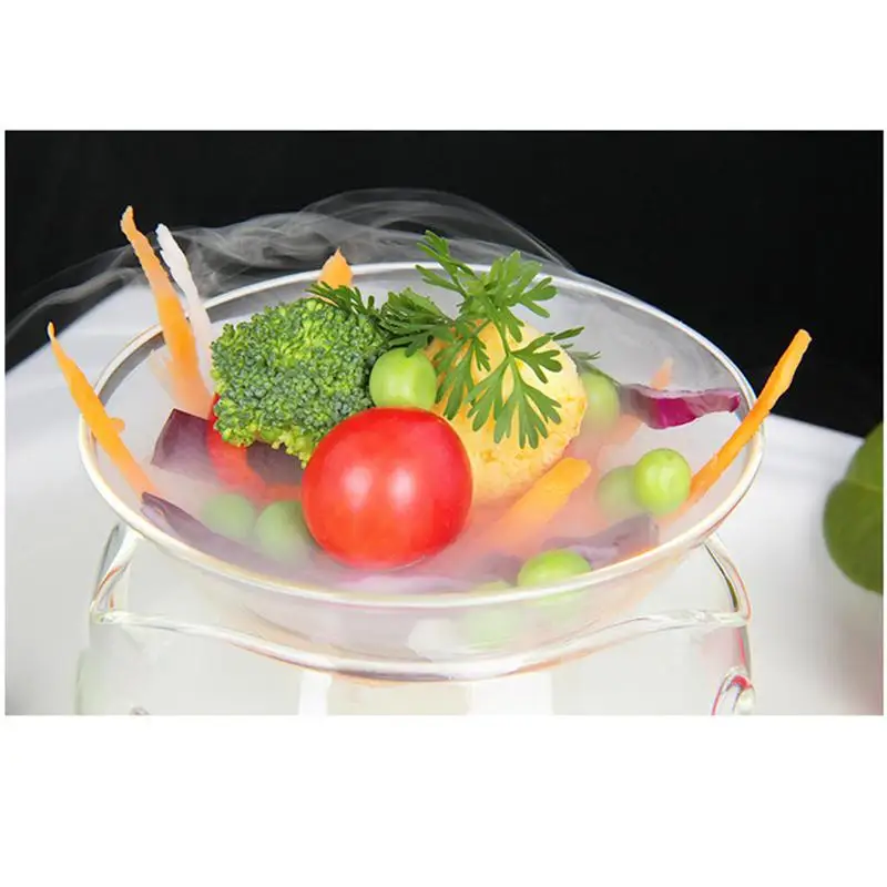 Прозрачная стеклянная Салатница для фруктов и миска для овощей с сухим контейнером для льда(средний размер