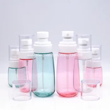 

Plastic Bottle 30ml 60ml 80ml100ML Travel Cosmetic Bottles Toner Spray Emulsion Pump Bottle Empty Container Pink Blue Clear 3pcs