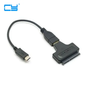 

1set USB 3.1 Type C USB-C to USB-A Female & USB 3.0 to SATA 22pin OTG Data Adapter Connector Cable for Macbook & Chromebook
