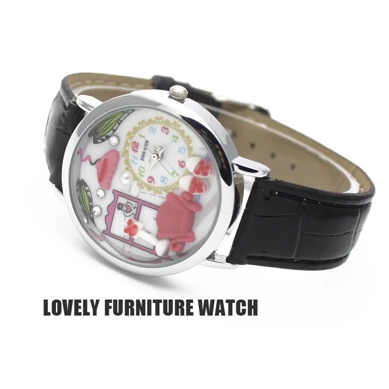 

otex@ Table cartoon polymer clay disc table girl students watch European and American fashion watches watches English furniture