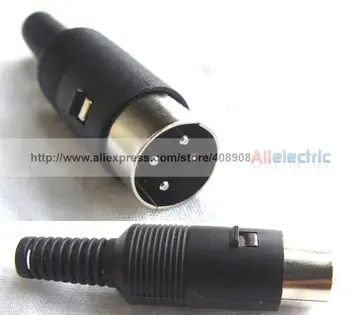 

10pcs 3pin DIN Male Plug Cables Soldering Iron DYI Connector with Plastic Handle
