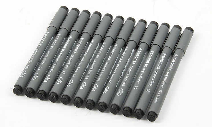 Staedtler 308 пигментный лайнер 0,3~ 2,0 мм игольчатая ручка профессиональные маркеры эскизные ручки водонепроницаемый набор для рисования