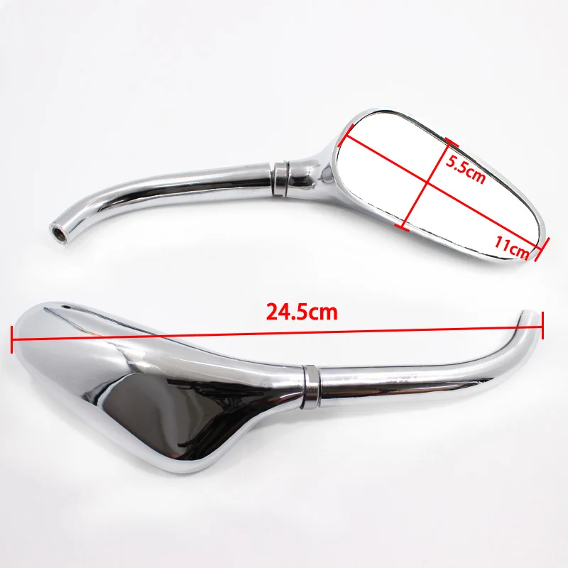Nuoxintr Motorcycle Mirrors Chrome For Yamaha Virago XV 250 500 535 700 750 920 1100 Suzuki Intruder Volusia VS 800 1400 1500