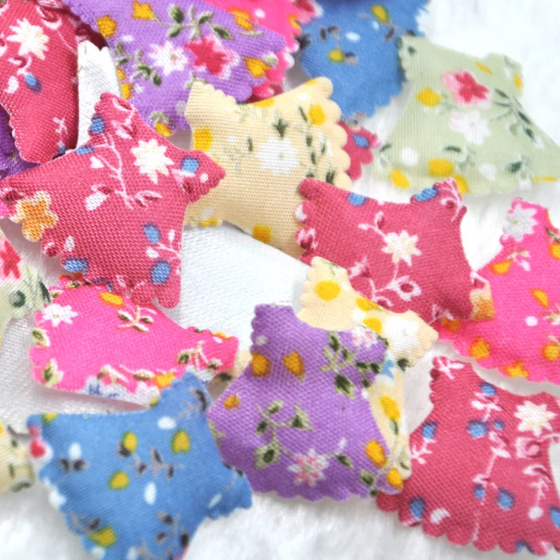 60pcs Padded flower fabric Dress sewing/Appliques/baby DIY craft Lots Mix B315fabric spafabric