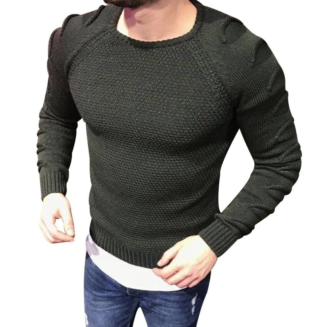 2018 Casual Autumn Winter Sweater Men Knitted Pullover Mens Patchwork ...