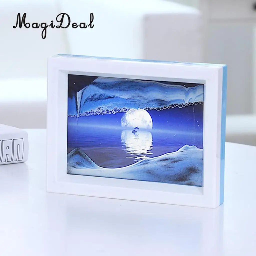 Mix Visual Illusion Floating Liquid Motion Timer Landscape Liquid Sanglass Flowing Sand Drawing Toy Desk Supplies 
