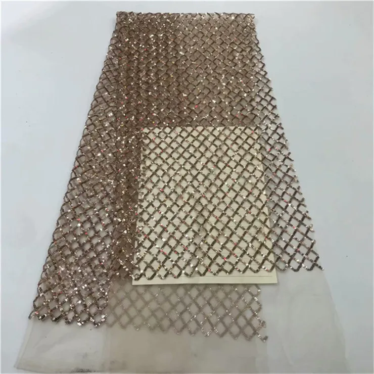 2019 High Quality Nigerian Lace Fabrics Latest Mesh African Sequins Fabric Bride Guipure French Net Green Gold | Дом и сад