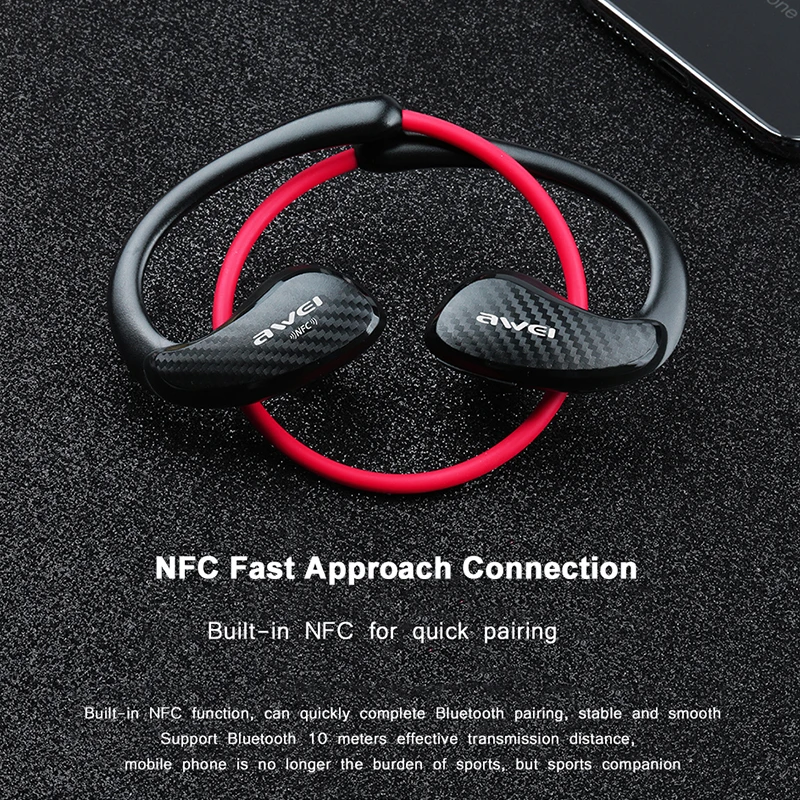 Беспроводные Bluetooth наушники AWEI A881BL NFC спортивные водонепроницаемые беспроводные