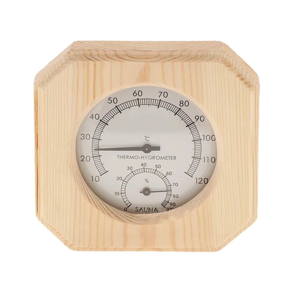 Термометр и гигрометр для сауны, 2 в 1, деревянный гигротермограф, аксессуары для сауны, комнатный термометр, гигрометр, для ванной комнаты