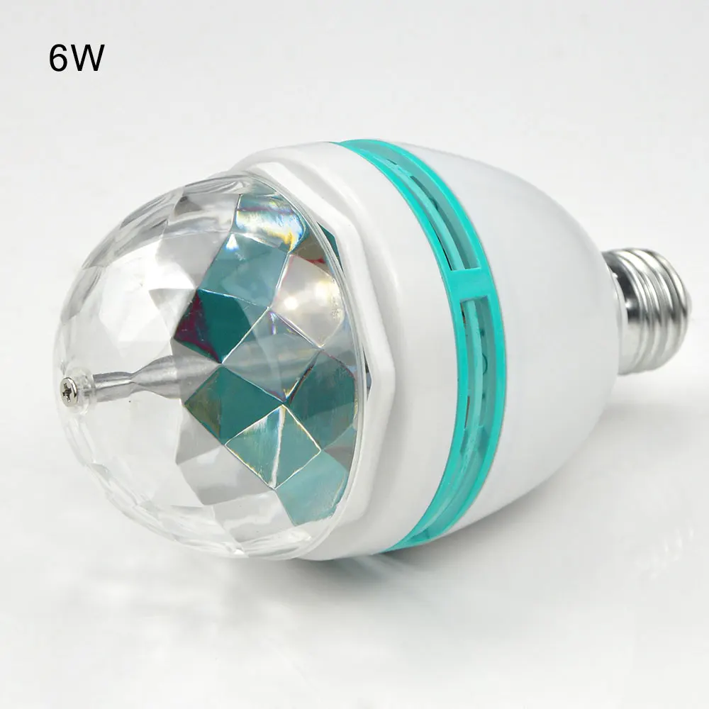 Автоматический вращающийся RGB светодиодный ламповое дежурное освещение E27 3 Вт 6