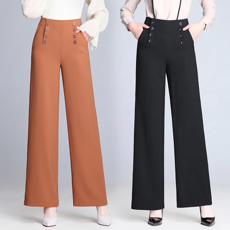 woman spring summer wide leg pants loose trousers 2018 new high waist ...