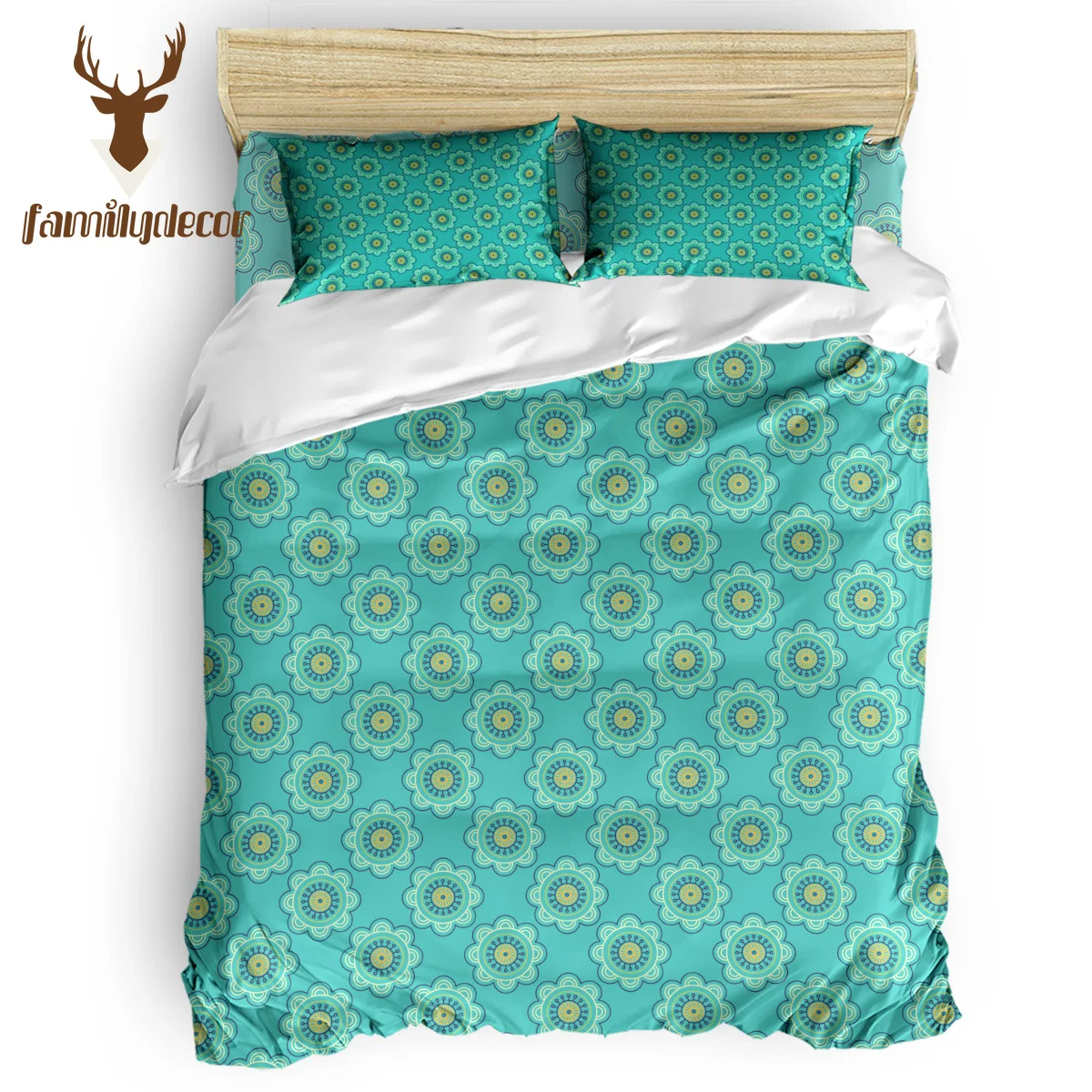

FamilyDecor Feverfew Bedding Set Luxury Comforter Bedding Sets 3D King Size Red Blue Cotton DHL Free Shipping
