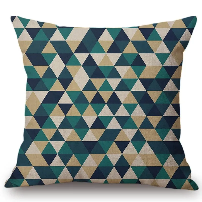 Mosaic Triangle Plaids Geometric Car Pillowcases Cushion