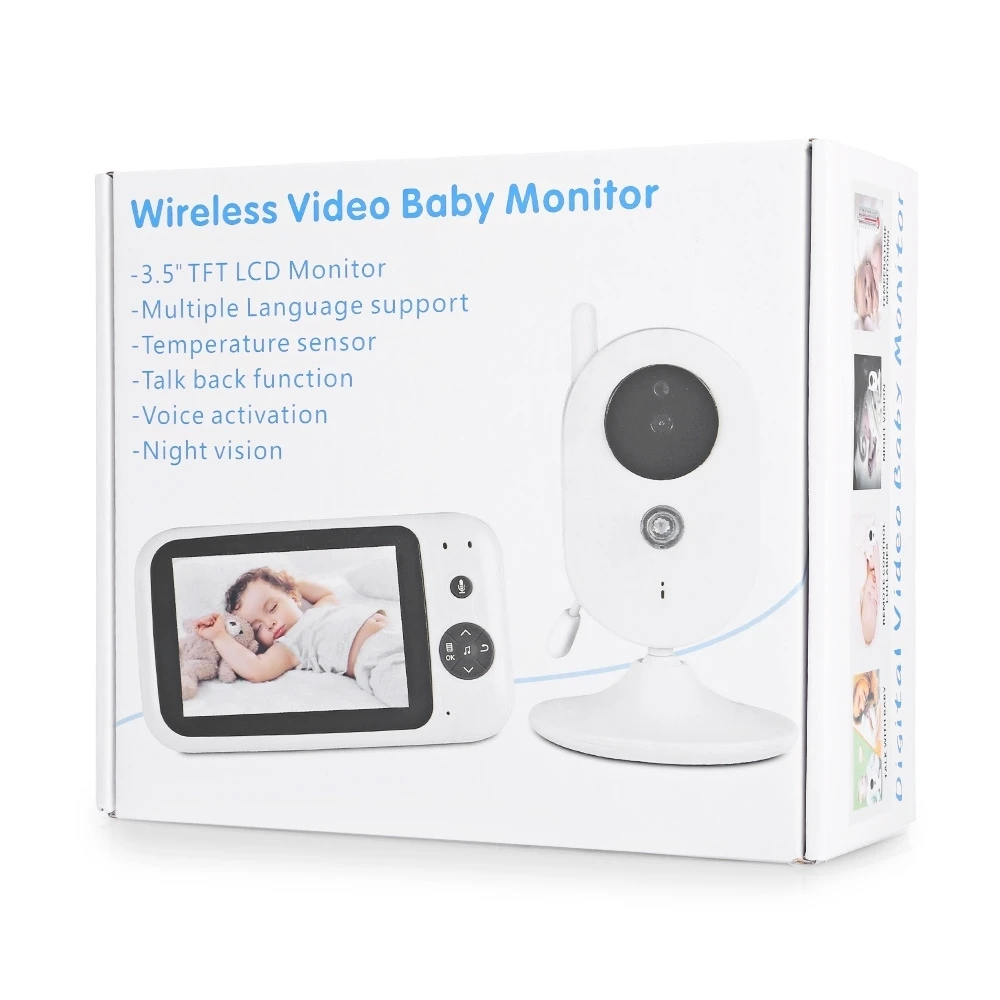 3,5 дюймов беспроводной видео Детский Монитор ip-камера цифровой контроль сна ночного видения датчик температуры музыкальный плеер монитор