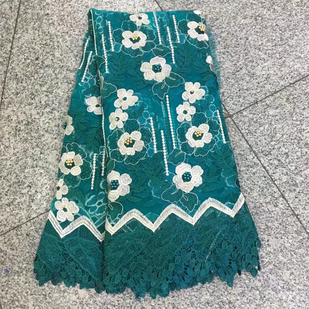 

Bridal Nigerian Wedding Lace Materials 3D Lace Fabric High Quality 2018 African Lace Fabric On Sale Beads Lace Fabric HJ46-1