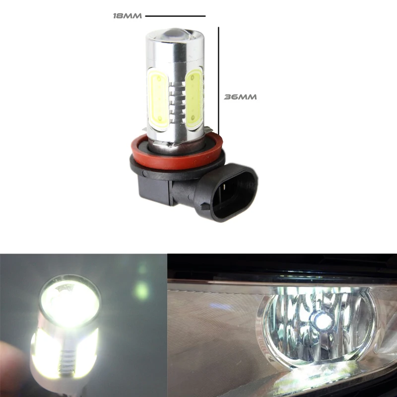 2 шт. H8 H11 Led HB4 9006 HB3 9005 противотуманный светильник s лампа белый/красный/желтый