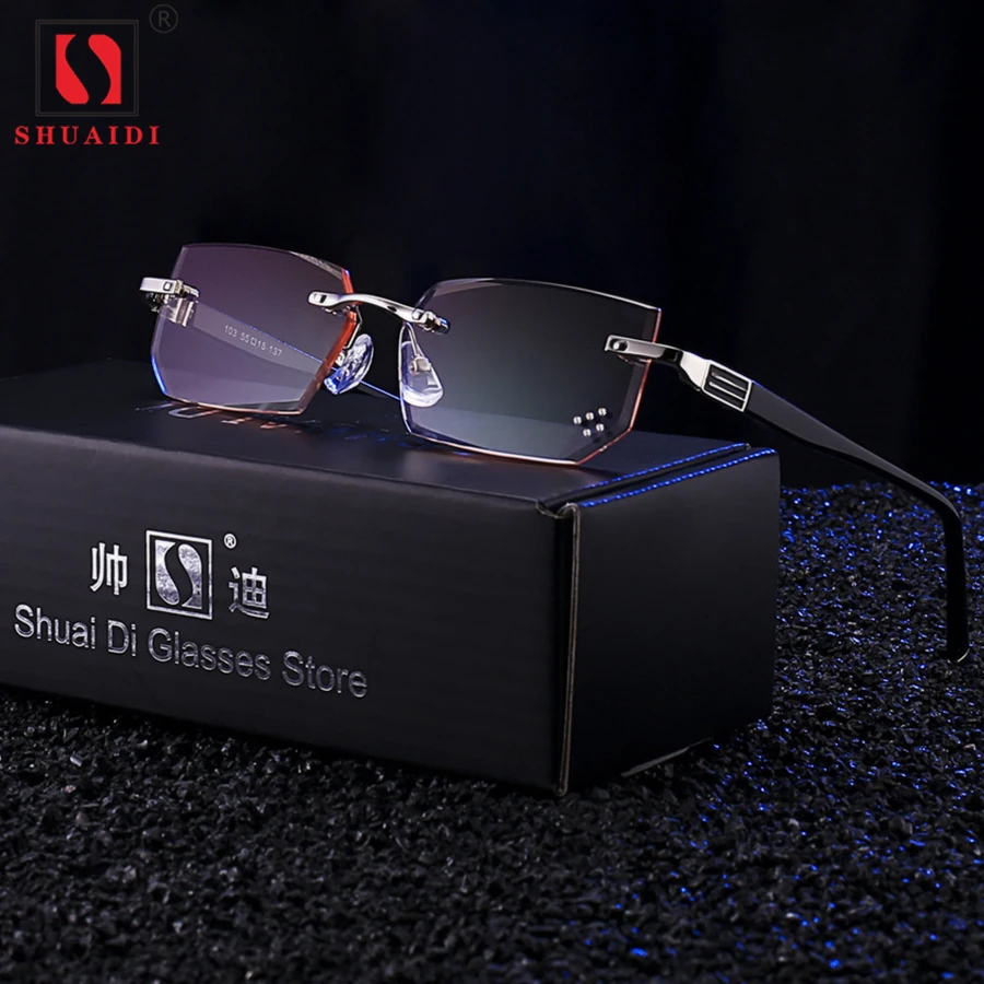 

Ultra Light Rimless Reading Glasses Men Anti Blue Ray Brand Designer Yellow Computer Glasses Magnifying Glasses +1.5 +2.0 +2.5