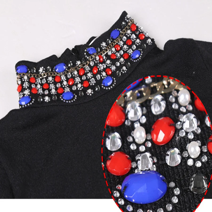 2015 Luxury Style Black Diamonds Pattern Long Sleeve Turtleneck Sweater Pullover Fashion Elegant Knitwear Slim Dresses For Women 2015 Luxury Style Black Diamonds Pattern Long Sleeve Turtleneck Sweater Pullover Fashion Elegant Knitwear Slim Dresses For Women