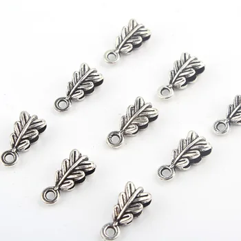 

20pcs/lot Antique Silver Leaf Beads Spacer 14mm Craft Necklace Bracelet Pendant Bead Bails Vintage DIY Jewelry Making Accessory