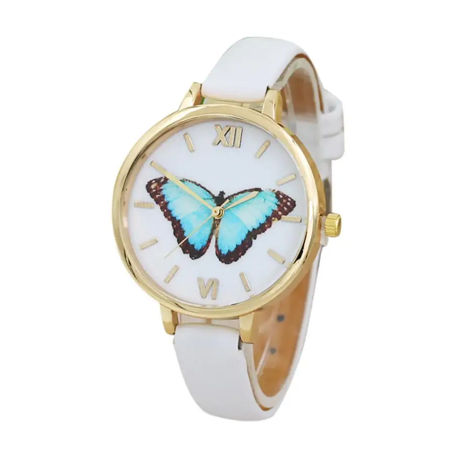 Кварцевые наручные часы голубая бабочка Для женщин Часы Для мужчин Для женщин Для мужчин часы Ретро Кварцевые Relogio masculion для подарка