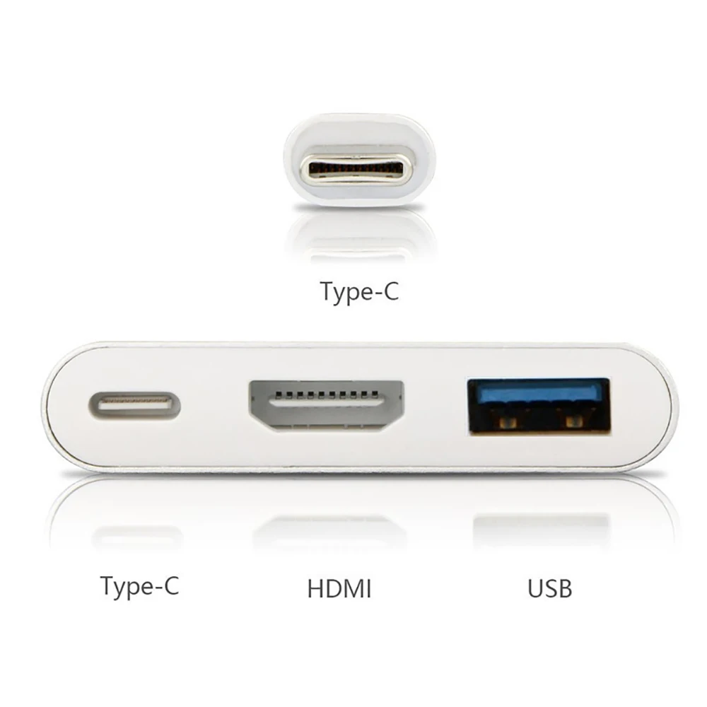 Type-C адаптер док-станция USB-C к HDMI 4K USB 3,0 type C PD2.0 зарядный кабель передачи данных видео конвертер для MacBook ноутбука телефона