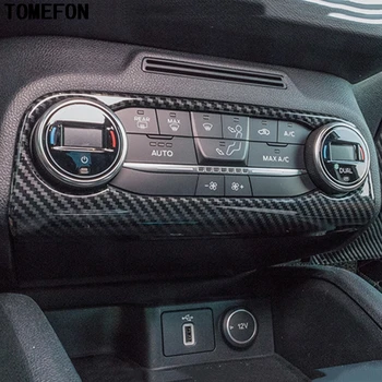 

TOMEFON For Ford Focus 2019 Air Conditioner Switch Buttons Frame Cover Trim Styling Car Interior Accessories ABS Carborn Fiber