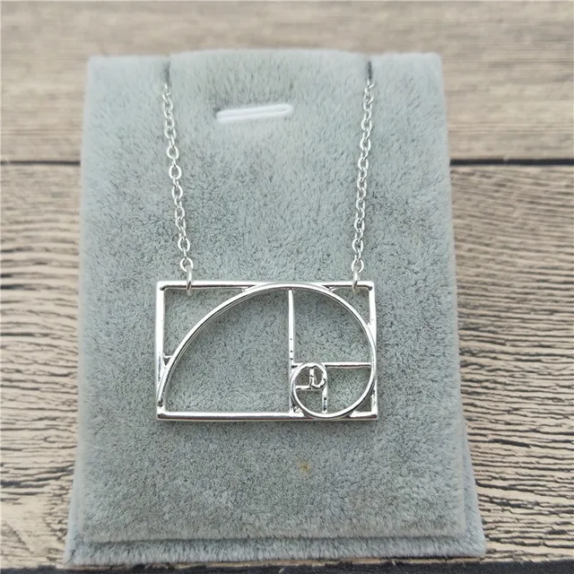 New Science Jewelry Fibonacci Necklace Silver Golden Ratio Necklace Wearable Mathematics - Phi - irrational Jewelry 1