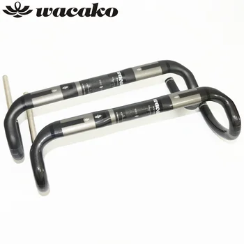 

wacako new full carbon fiber bicycle handlebar fittings road handlebar small angle handlebars bicycle parts inner cable routing
