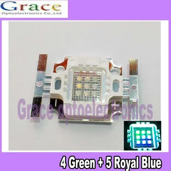 

2pcs 10W Cyan 490nm Square 4 Green +5 Royal Blue High Power LED Light Bulb