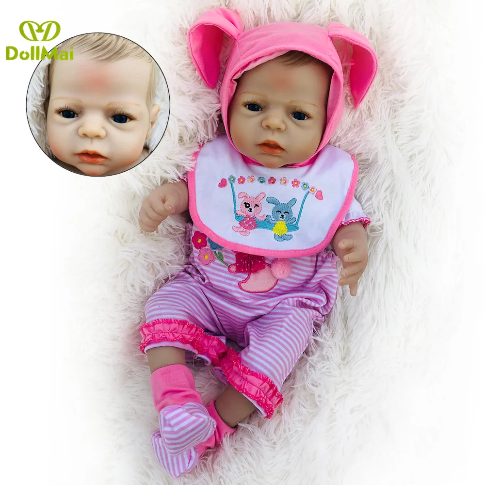 22 дюйма Boneca bebes reborn Girl Baby Full Body силиконовые виниловые куклы Reborn 55 см реалистичные куклы для новорожденных подарки для детей