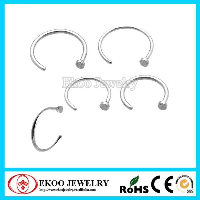 

(Min. order $10) Free Shipping Wholesale Body Jewelry Surgical Steel Nickel Free Nose Rings Nose Hoop