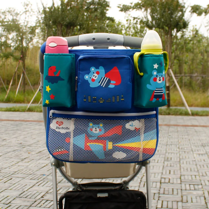 Детская прогулочная коляска, органайзер для сиденья, многокарманная дорожная сумка для хранения, сумки для мам, милый мультяшный стиль, подвесная сумка для детей