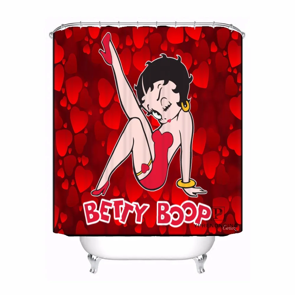 Пользовательские Betty Boop мультфильм Мода водонепроницаемый Душ Шторы для дома ванной s крючки полиэстер ткань мульти Sizes180509-03