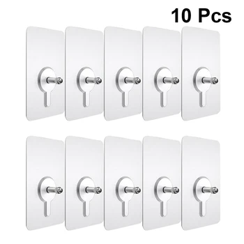 

10pcs Wall Picture Hook Non-Marking Screw Stickers Invisible Hardwall Drywall Picture Hanging Kit For Picture Frame Hanging