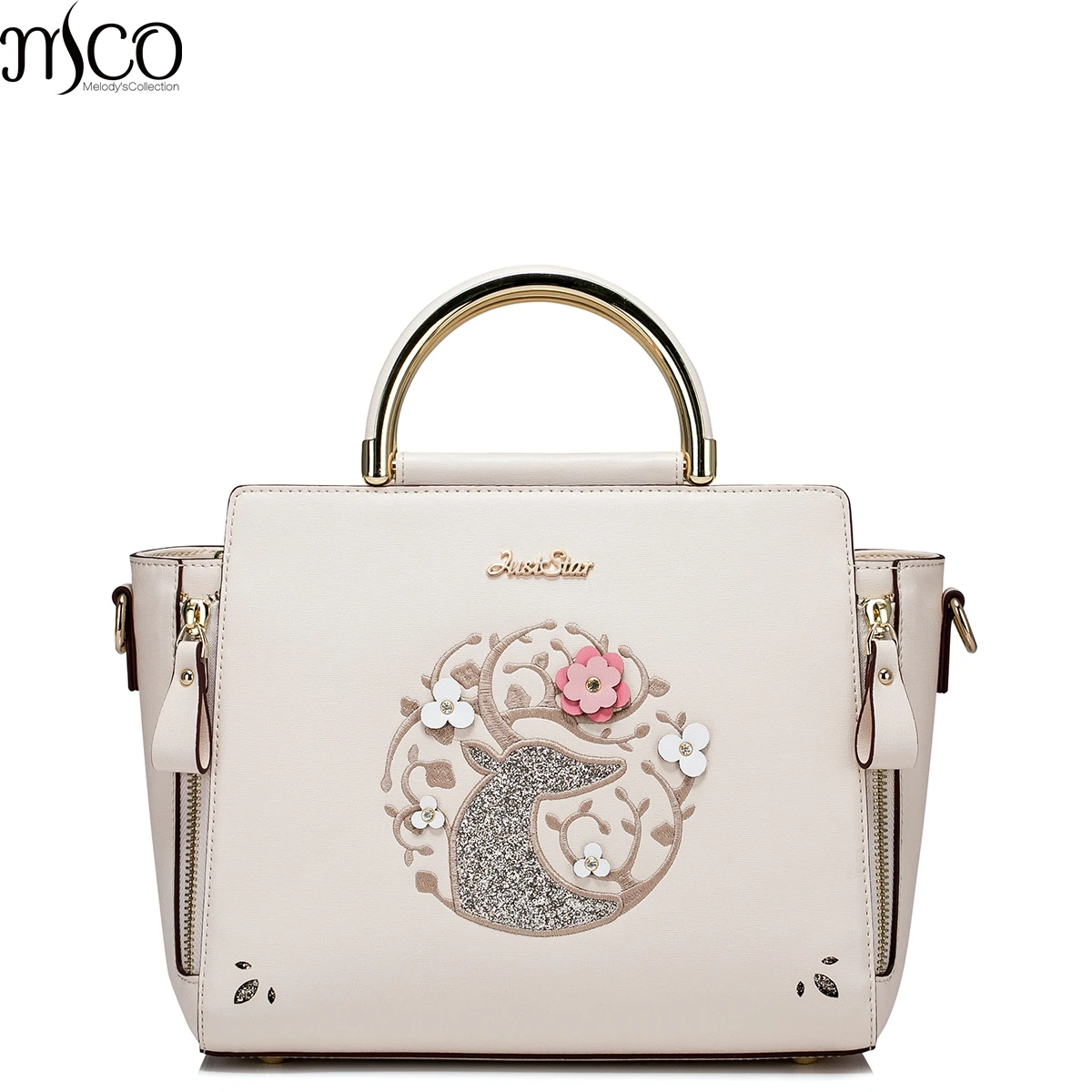 2017 Summer Luxury Sequined Reindeer Women Satchel Handbag Flower Embroidery Shoulder Bag Leather Smile Tote Bags For OL Ladies 2017 Summer Luxury Sequined Reindeer Women Satchel Handbag Flower Embroidery Shoulder Bag Leather Smile Tote Bags For OL Ladies
