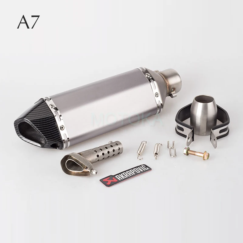 Left/Right Universal Motorcycle Akrapovic Exhaust Pipe Scooter Dirt Pit Bike Motocross KTM 51mm Escape Stainless Steel Slip-on - Цвет: 51mm Exhaust A7