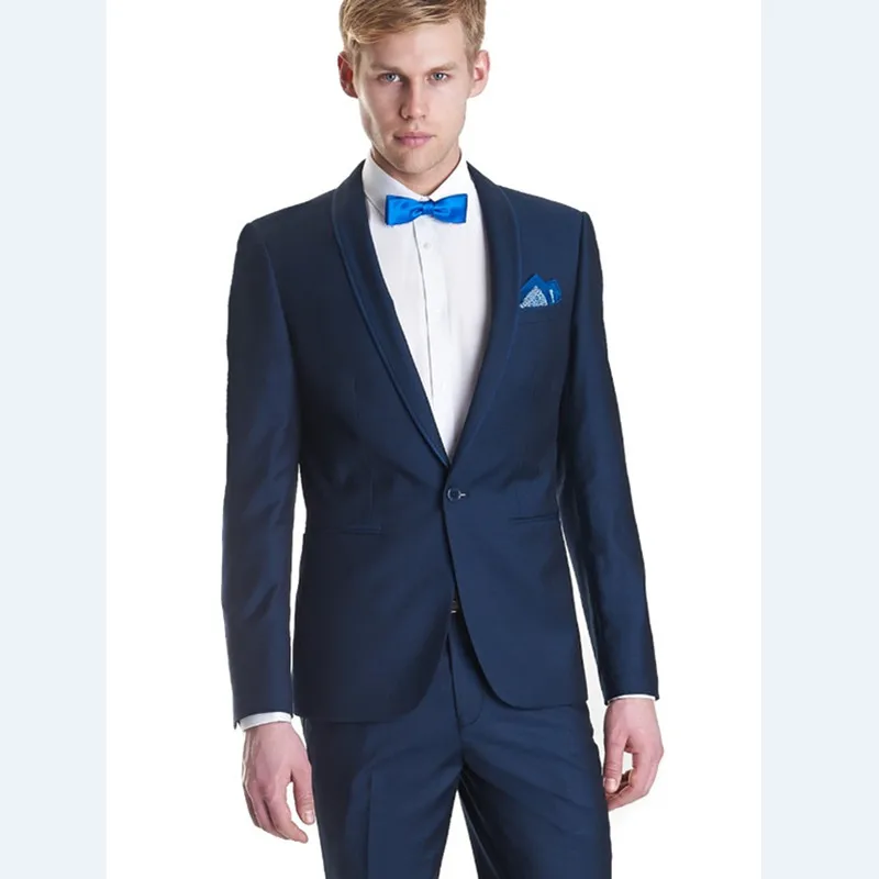 Desgaste Hombres Esmoquin Beige Cena Trajes Azul Boda Formal Boton Traje Novio Un Multiple 2017 De