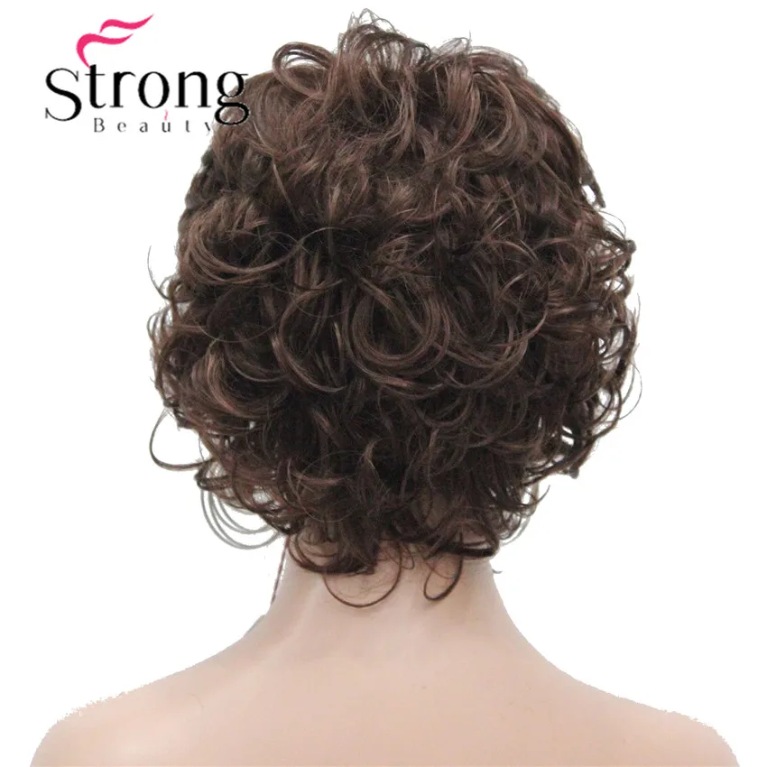 E-221 #31New Women's wigs Wavy Curly Dark Auburn 31# Short Synthetic Hair Full Wig (3)