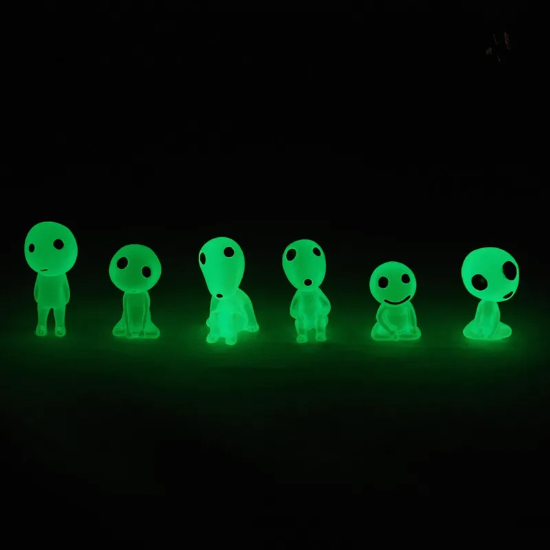 

Princess Mononoke Luminous Elves Tree Doll Elf Posture Figurines Hayao Miyazaki Cartoon Alien small Cute Kodamas Toys spirit