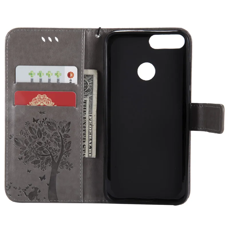Для Huawei P Smart Case Cover Роскошный кошелек флип чехол из искусственной кожи для PSmart FIG
