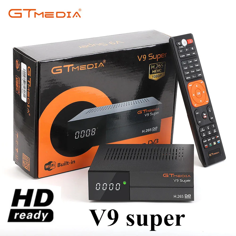 Горячая GTmedia V9 Супер Спутниковый ресивер freesat V9 супер DVB-S2 обновленный GTmedia V8 Nova с CCcam Cline для 1 года Испания CCCAM