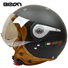 BEON moto rcycle винтажный шлем moto rbike скутер ретро с открытым лицом vespa casco capacete moto ciclistas половина moto шлемы B-110A