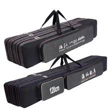 70 см/80 см/90 см/120 см двойная Слои нейлоновый мешок рыболовной удочки светодиодный Многофункциональный фонарик для использования вне дома, 2 Слои Рыболовная Сумка рыболовные снасти Сумка