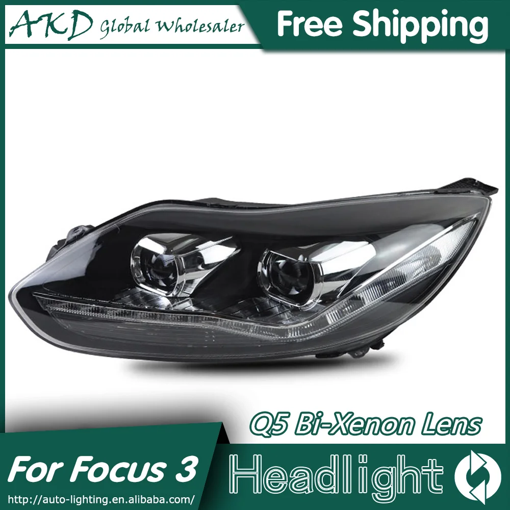 

AKD Car Styling for Ford Focus 3 LED Headlights 2012 New Focus LED Headlight DRL Bi Xenon Lens High Low Beam Parking Fog Lamp