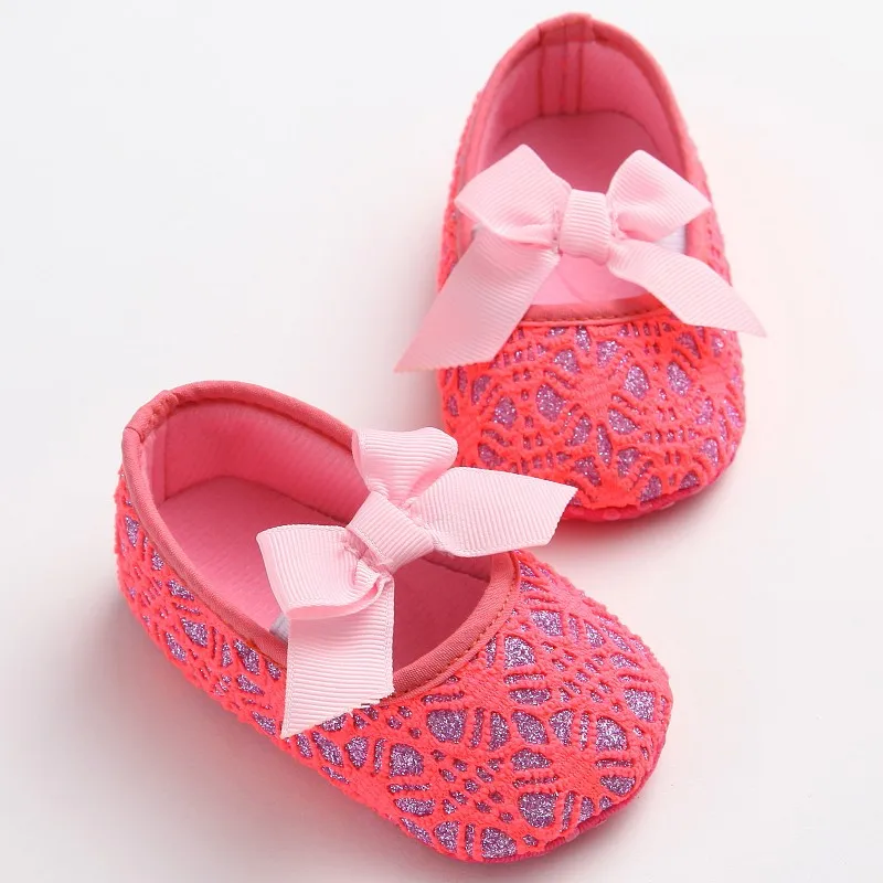 Детская обувь шикарный бант для новорожденного девочки обувь блесток первые ходунки детские туфли принцессы для девочки