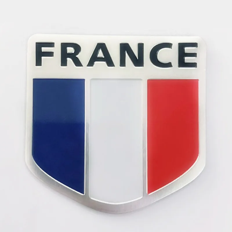 Алюминиевый сплав Америка Франция Англия национальные флаги Автомобиль Стайлинг Мотоцикл стикеры для багажа эмблема знак, наклейка на автомобиль - Название цвета: Белый