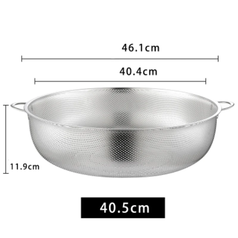 Diameter 40.5 cm Сетчатый микро-перфорированный дуршлаг из нержавеющей стали для слива промывки идеально подходит для овощей фруктов можно мыть в посудомоечной машине - Цвет: Diameter 40.5 cm